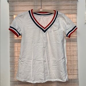 White V-Neck Top